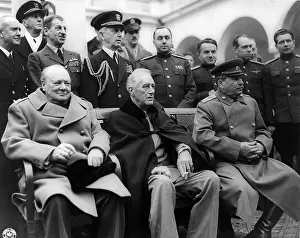 20th Prints: Prime Minister Churchill, President Franklin Roosevelt and Stalin at Yalta Conference