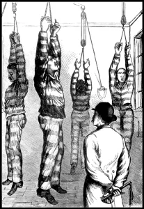 Hanging Prints: Prison Torture, Hanging by Thumbs, 1871