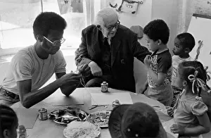 1980 Prints: Psychologist Jean Piaget Teaching Children