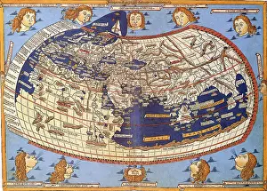 Best Sellers Part IV Prints: Ptolemy's World Map 2nd Century Ancient Roman Egyptian, Historical