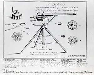 Technology Prints: Puckle Defence Gun Patent, 1718
