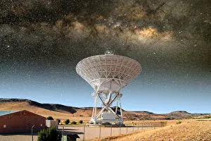 Satellite Prints: Radio Dish and Milky Way