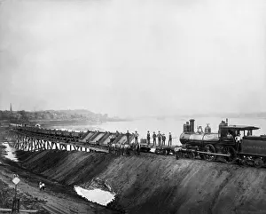 Trains Prints: Railroad Construction