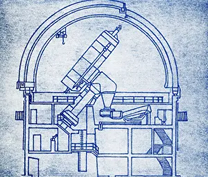 Observatory Prints: Reflector Telescope of Ondrejov Observatory