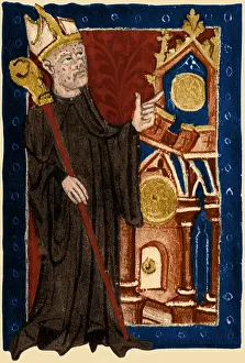 Horology Prints: Richard of Wallingford, English Mathematician