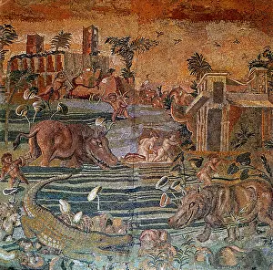 Roman Prints: Roman Mosaic, Nile River, 1st Century