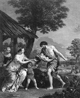 Twins Prints: Romulus and Remus Given Shelter by Faustulus