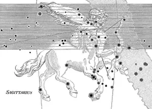 Asterism Prints: Sagittarius Constellation, Zodiac Sign, Bayer