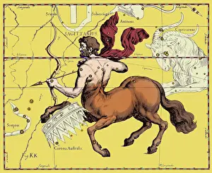 Science Source Collection Prints: Sagittarius, Hevelius, 1687