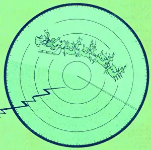Storms Prints: Santa Claus Over North Pole, 1958