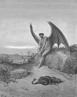 Serpent Prints: Satan Finding Serpent, by Dore