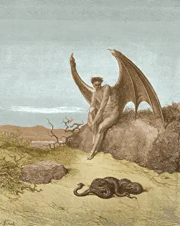Poetry Prints: Satan Finding Serpent by Gustave Dore