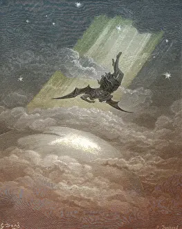 Poetry Prints: Satan Flying to Earth by Dore