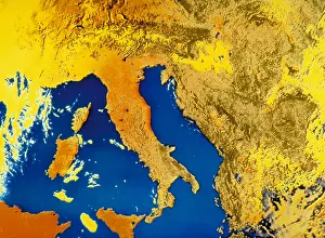 Satellite Prints: Satellite image of Italy