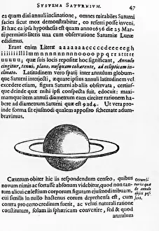 Planet Prints: Saturn's Rings Observed by Christian Huygens, 1659