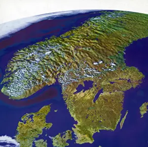 Scandinavia Prints: Scandinavia, Composite Satellite Image