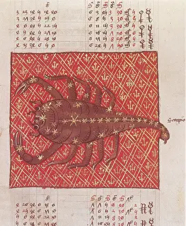 Asterism Prints: Scorpius Constellation, Zodiac Sign, Ptolemy