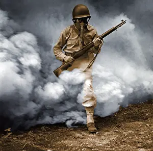 Training Prints: Sergeant In Gas Mask