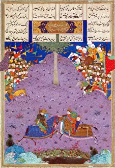 Persian Prints: Shahnameh, Zal Slays Khazarvan