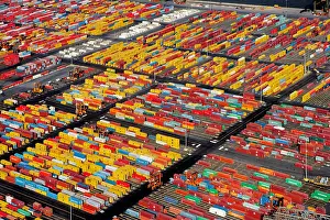 Transport Prints: Shipping Container Yard, Port Elizabeth, NJ, Transportation