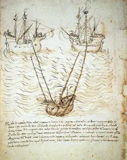 Boats, Ships, Maritime Prints: Sienese Invention for Raising Sunken Ship