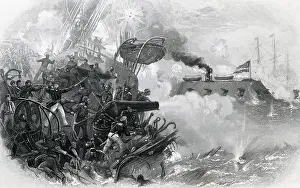 Battleship Prints: Sinking of the USS Cumberland, 1862