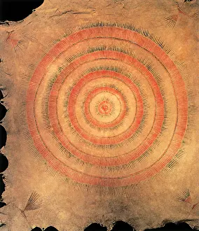 1800s Prints: Sioux Painted Buffalo Hide