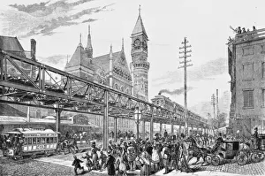 Transportation Prints: Sixth Avenue El Train, 1878