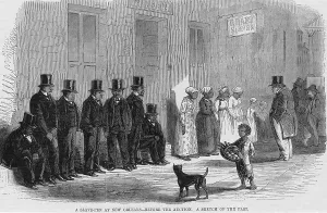 1863 Prints: A Slave-Pen at New Orleans Before the Auction, 1863
