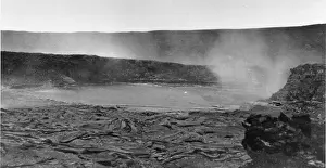 Explode Prints: The smoking crater of the active volcano Kilauea in Hawaii