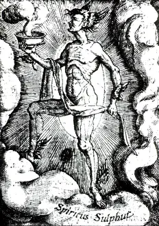 Winged Prints: Spiritus Sulfur, Alchemical Element, 1570