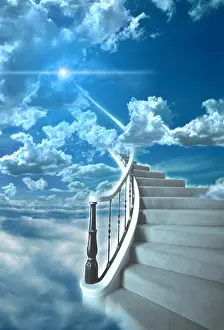 Prints of An artist's interpretation of a stairway to heaven : Stairway To Heaven