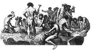Prints of Stone tools being made and used. A stone tool is any tool made either partially or entirely out of stone History Prints: Stone Age Flintknappers