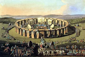 British History Prints: Stonehenge, Druid Festival