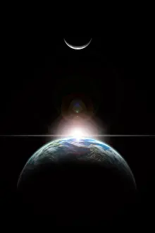 Science Prints: Sun Rise in Space