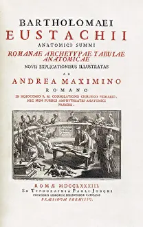Atlas Prints: Tabulae anatomicae, Title Page, Eustachi, 1783