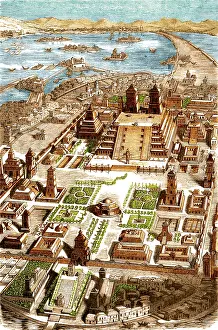 Ancient Prints: Tenochtitlan, Aztec City-State