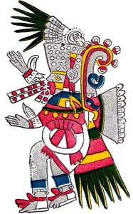 Primitive Prints: Tezcatlipoca, Aztec God of Night, Codex Borbonicus, 15th Century