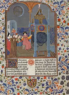 14th Prints: 'The Clock of Wisdom, ' Illuninated Manuscript
