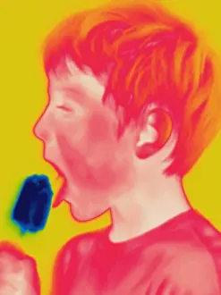 Body Prints: Thermogram of boy eating a popsicle