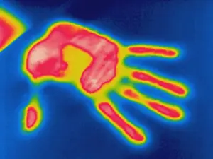 Prints: Thermogram of hand's thermal shadow