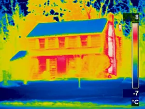 Cold Prints: A thermogram of a home in winter