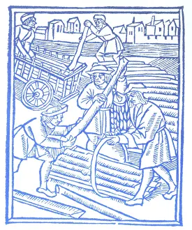 Workers Prints: Timber Haulers, Medieval Tradesmen