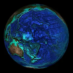 Sphere Prints: Topographical Map of Coordinates 0 N, 180 E