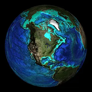 Sphere Prints: Topographical Map of Coordinates 45 N, 90 W