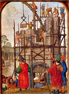 Jewish Prints: Tower of Babel, Flemish Book of Hours