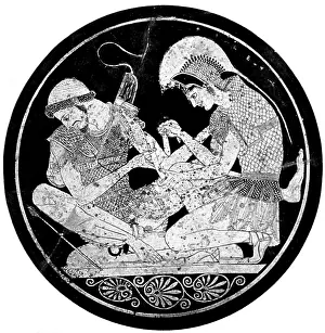 Antiquity Prints: Trojan War, Achilles Tending Patroclus Wounds