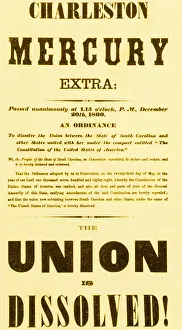 Broadside Prints: The Union Is Dissolved, 1860 Broadside