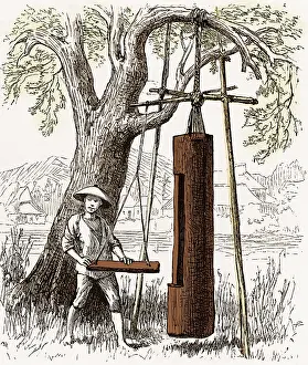 Primitive Prints: Village Clock