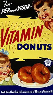 Best Sellers Part II Prints: Vitamin Donut Retro Nutrition Poster, Humorous, Healthy Junk Food